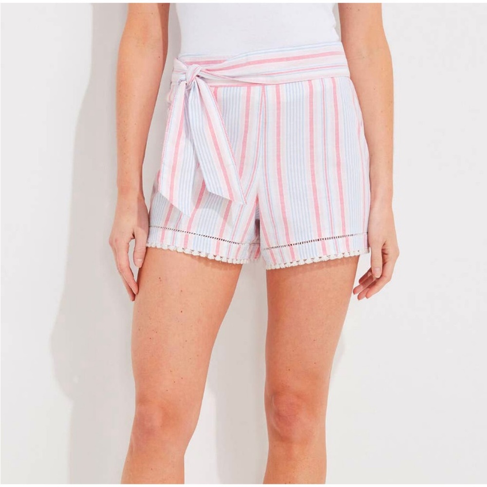 Vineyard Vines Pink and White Striped Women Shorts